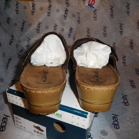 SALE! - NEW 9M FLEXUS BY SPRING STEP BROWN SUEDE HESTIA CLOG NEW IN BOX - Picture 7 of 8